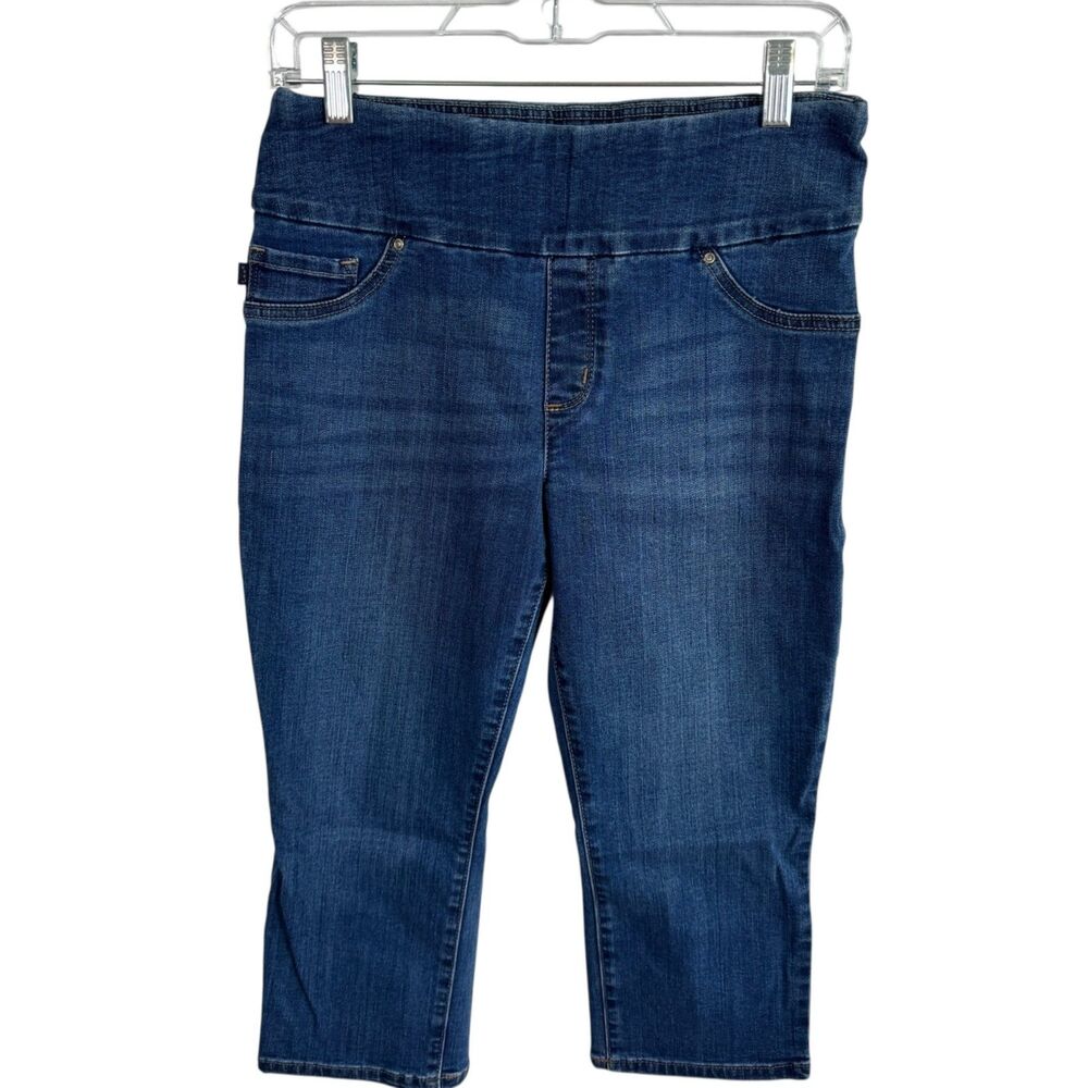 Lee Women's Pull On Denim Capri Jeans Size 8 Slim Fit Sculpting Mid Rise